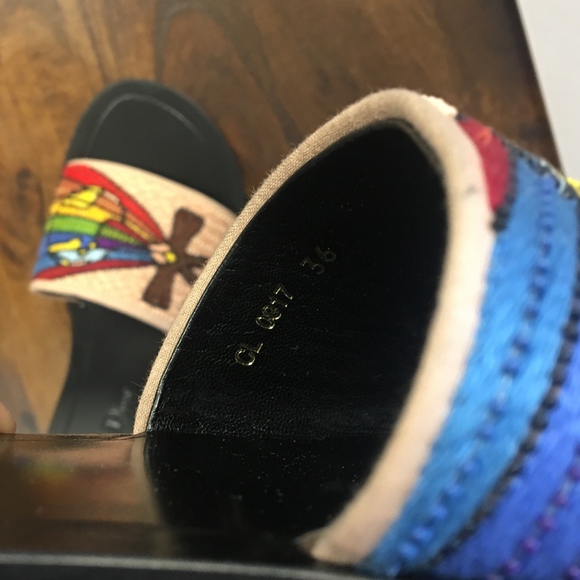 Dior Black Tarot Judgement Embroidered Slippers - Picture 5 of 6